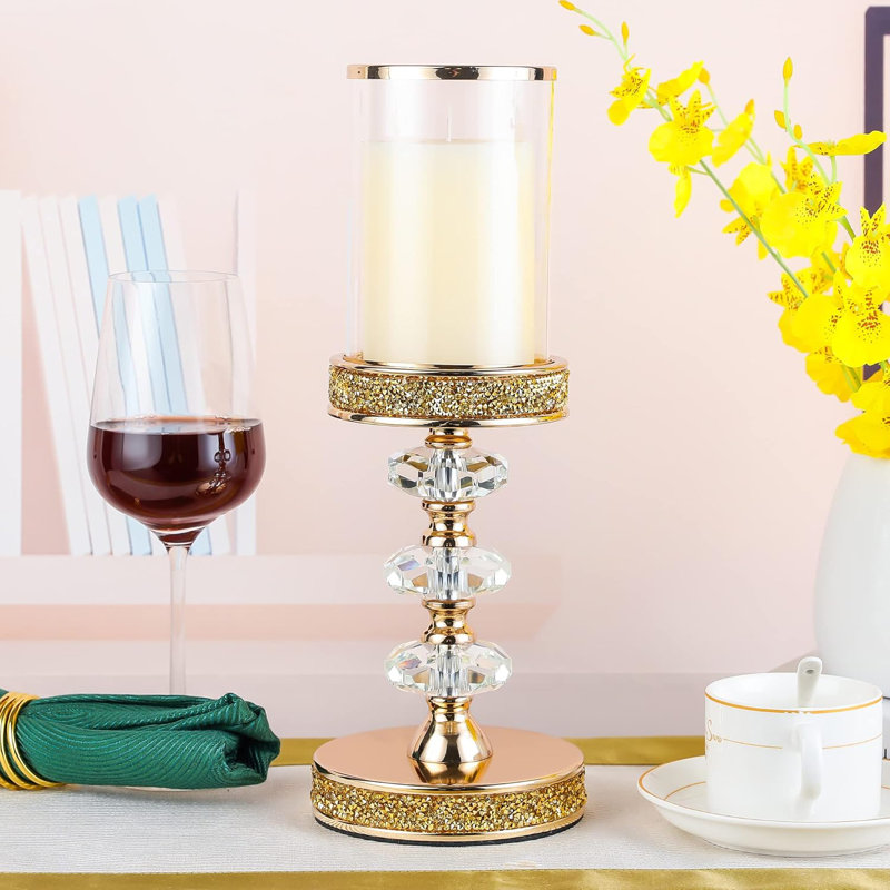 Crystal Pillar Candle Holder