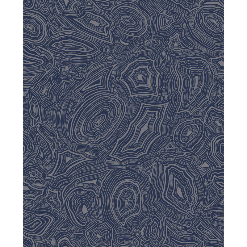 Fornasetti Senza Tempo Abstract Wallpaper Roll, Midnight/Silver