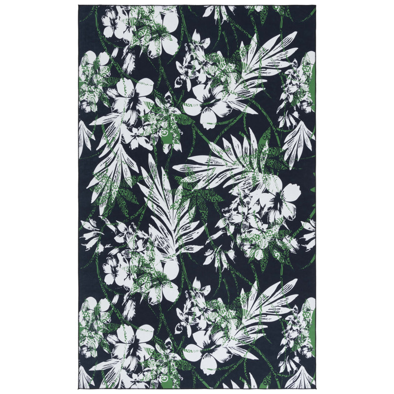 Tapis noir / vert Amalea 825, Rectangle 6 pi x 9 pi