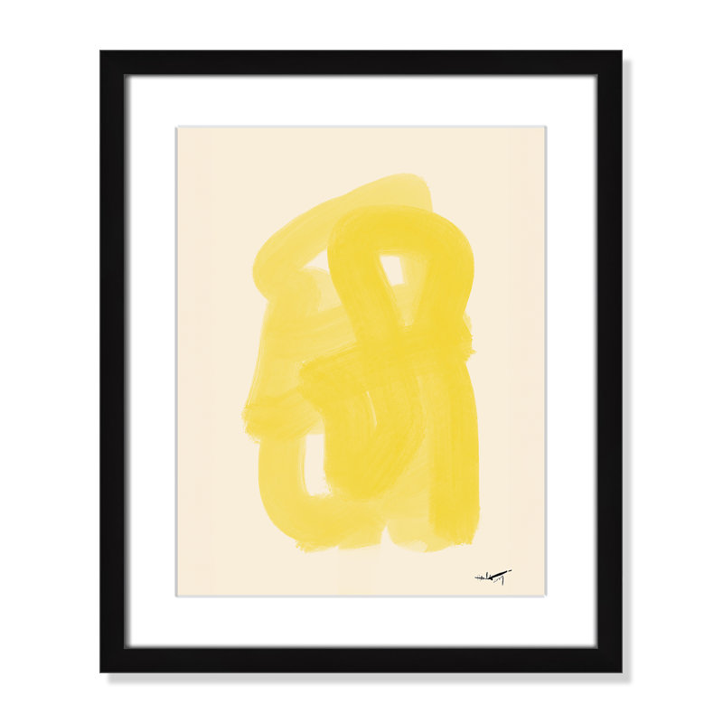 «Matin Dete Print» par N.Atelier, H 19 po x l 16 po x P 1,25 po, Reproduction encadrée noire avec passe-partout