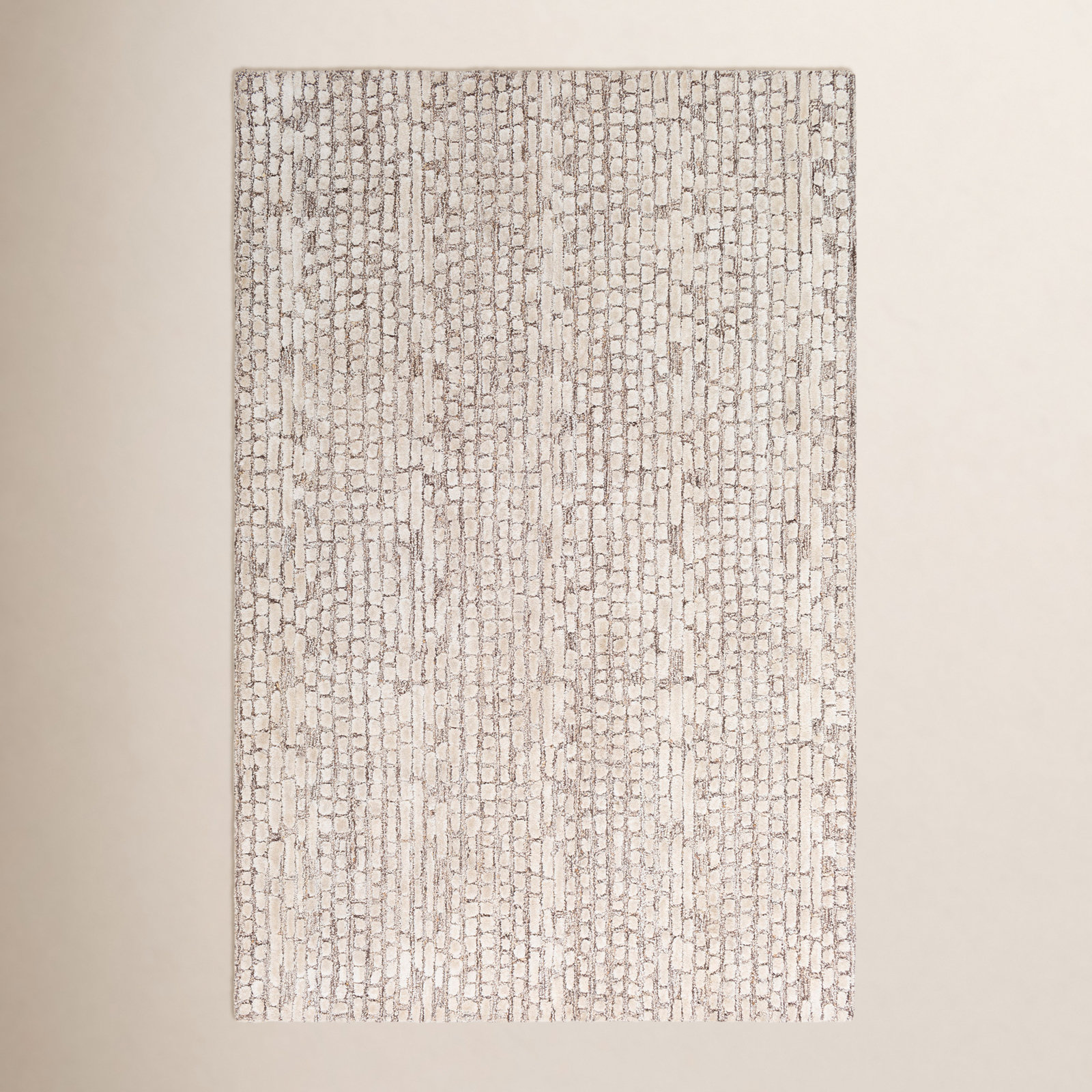 Mulbury Ivory Hand-Tufted Abstract Rug, Rectangle 4' x 6'