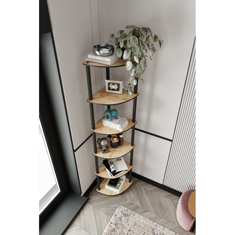 Baugus 173 cm H x 34 cm W Standard Bookcase, Oak