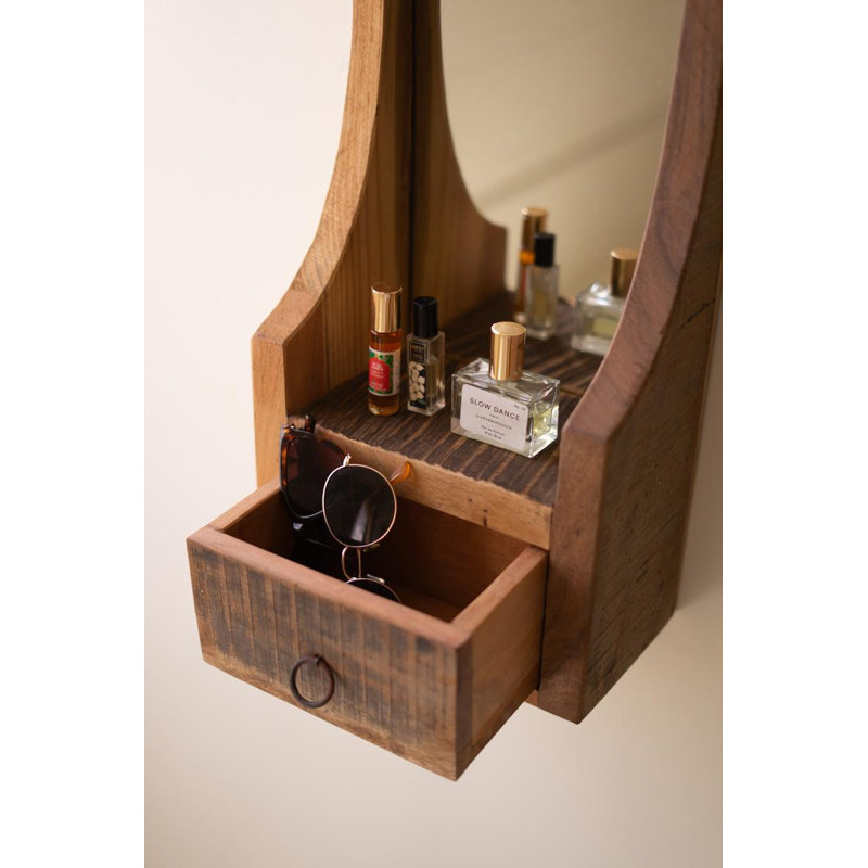 Miroir arqué en bois avec cadre