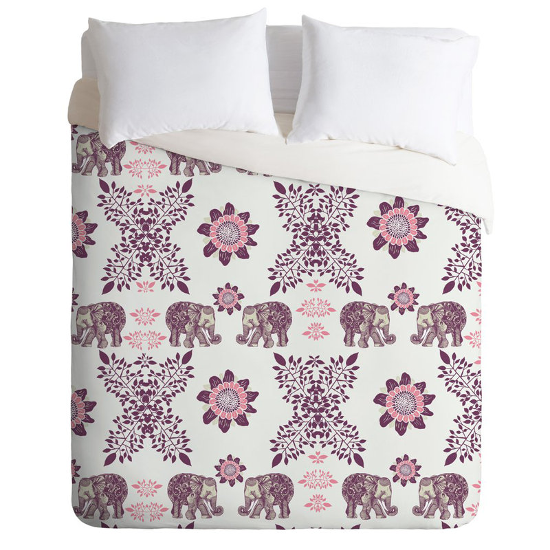 Eclectic Polyester Floral Duvet Cover, Twin/Twin XL Duvet Cover + 1 Standard Sham