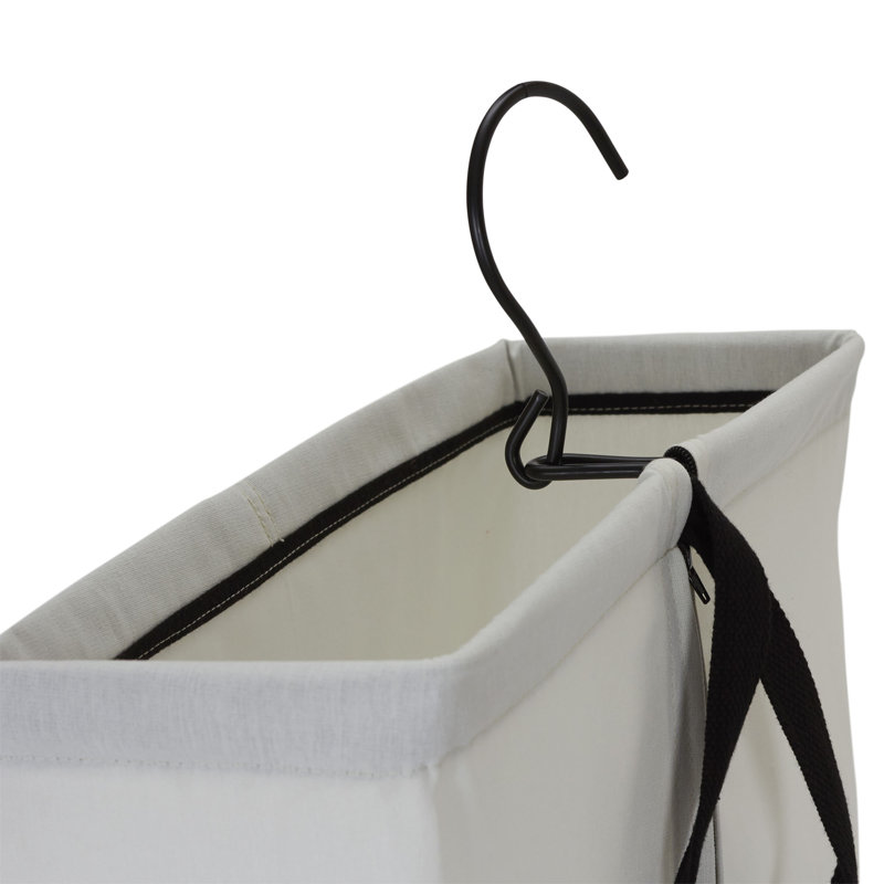 Hanging Doorknob Laundry Bag, White/Black