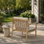 Fauteuil d'extérieur en bois d'acacia, ensemble de 2, fauteuil club de patio avec coussins, teck clair
