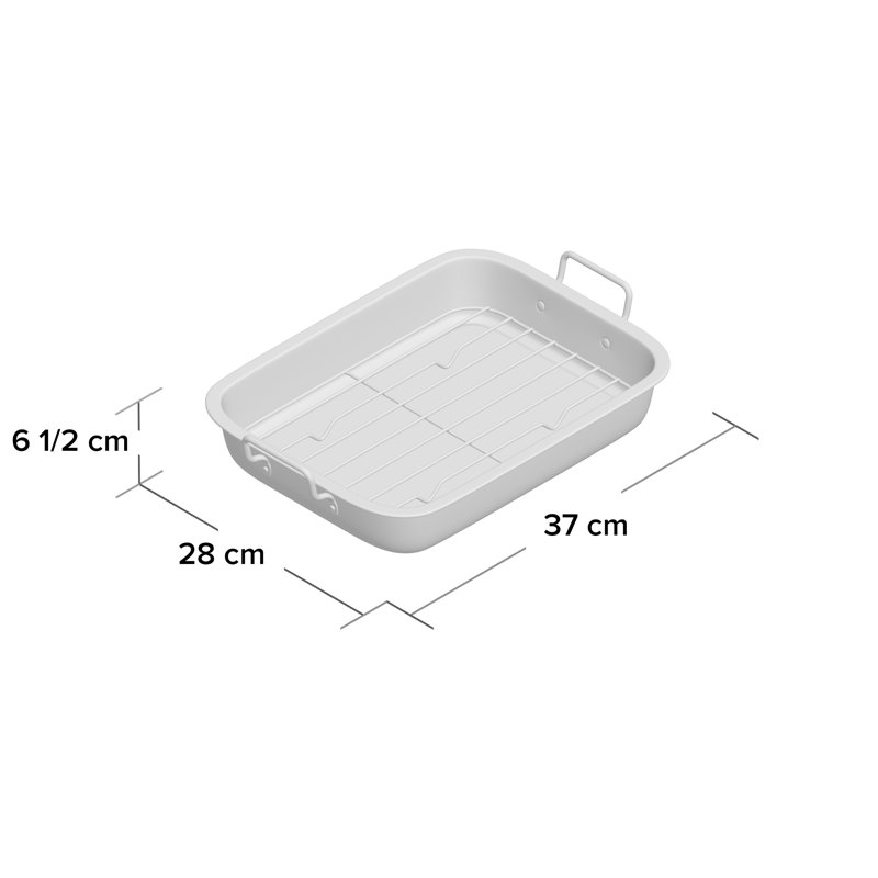 Stainless Steel Roasting Tray in Mirror Finish, Silver White