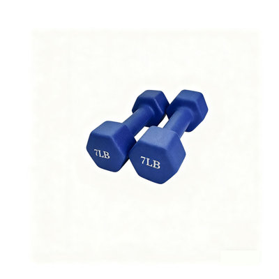2-Piece Neoprene Dumbbell Set 1 LB - blue Colors Hex Shape Anti-Slip Anti-Roll
