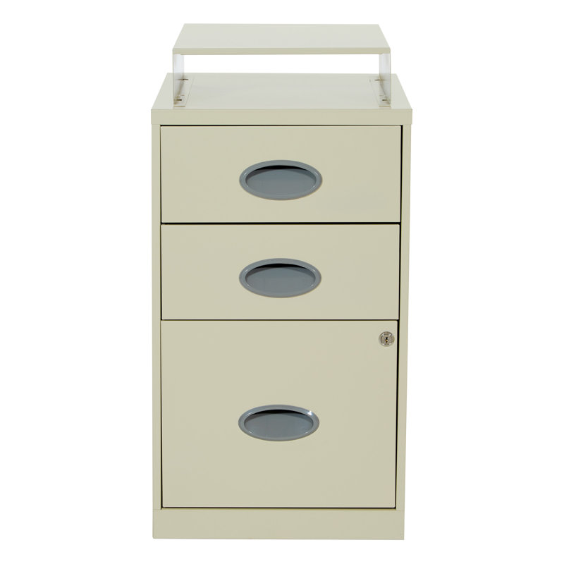 14.25'' Wide 3 -Drawer Steel File Cabinet, Tan