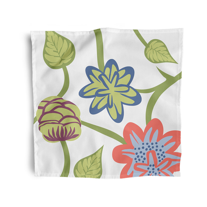 Cihat Polyester Floral Square Napkin, Pink