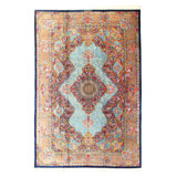 Multi Color Fine Hand knotted Pure silk Persian Qum Rug 7'11'' X 11'7''