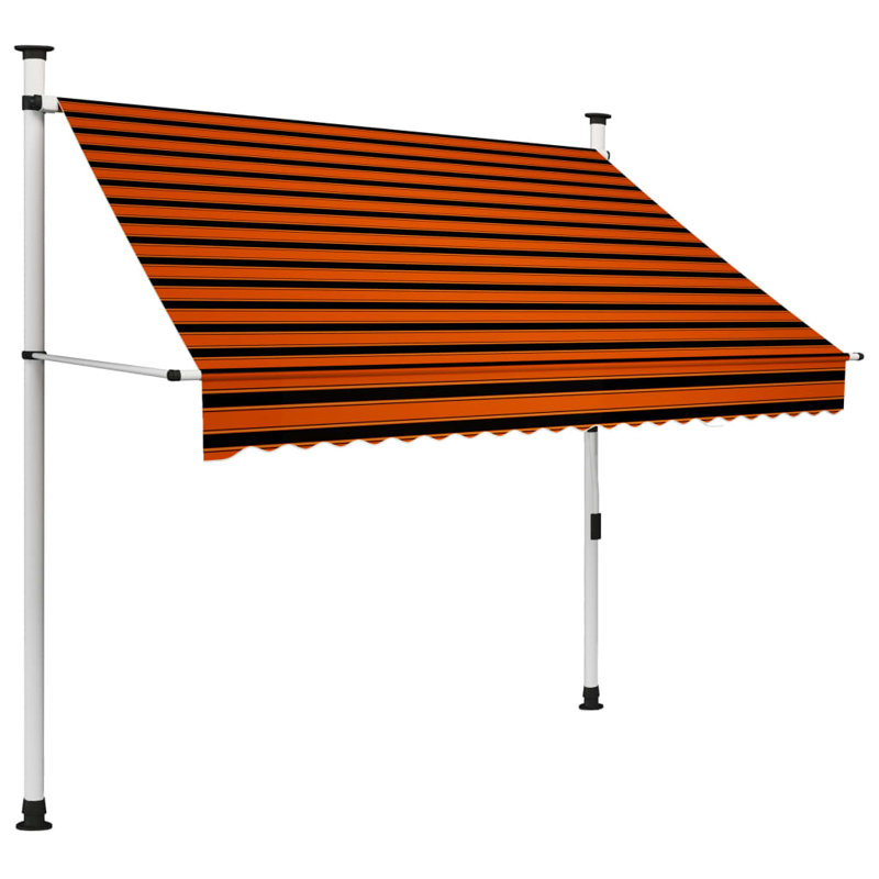 Dakota Fields 2cm W x 1.2cm D Fabric Orange/Brown Cover Retractable Patio Awning