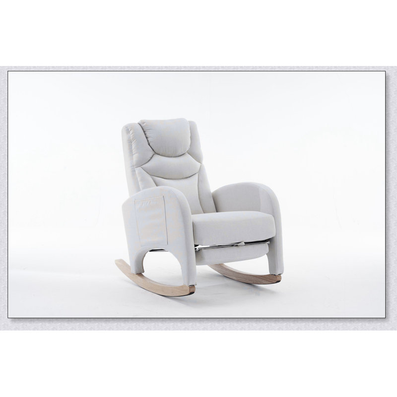 Chaise berçante avec repose-pieds réglable Teddy , Beige