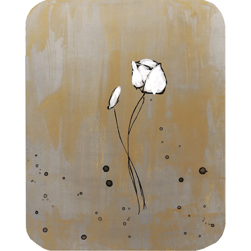 Poppy Pleasure Hand Painted Aluminum Floral Wall Art Set