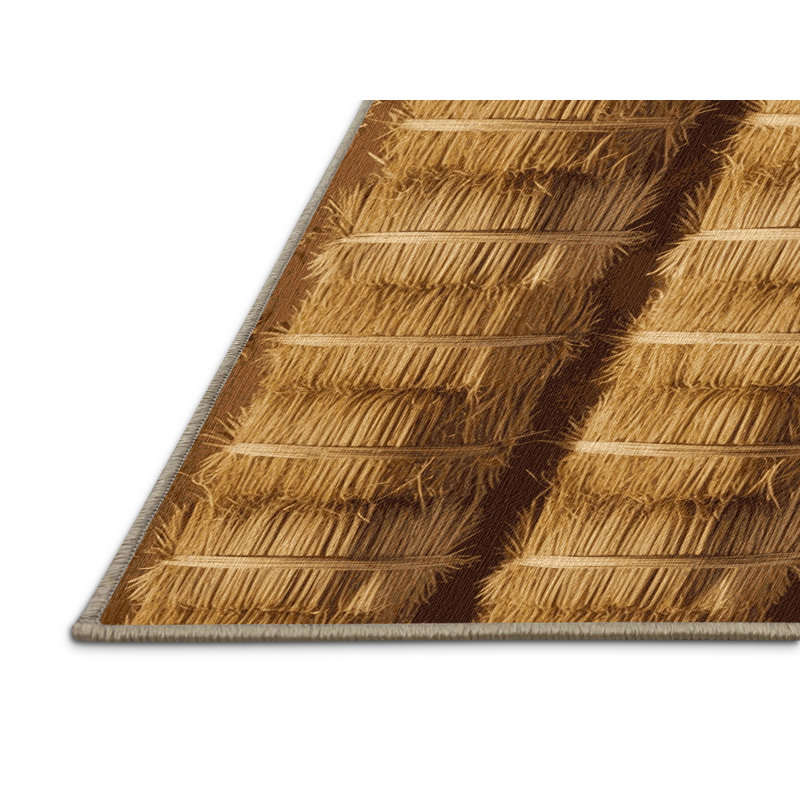 Washable Hay Bales Farm Area Rug, Round 5'