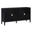 Buffet rétro avec rainure circulaire et poignées rondes en métal pour un rangement et une décoration polyvalents-390499179