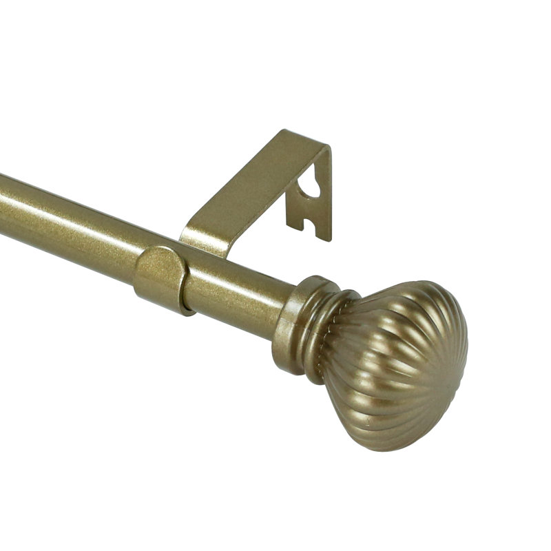 Tringle à rideaux simple réglable Plascencia, H 0,625 po x l 48 po x P 0,625 po, Or antique