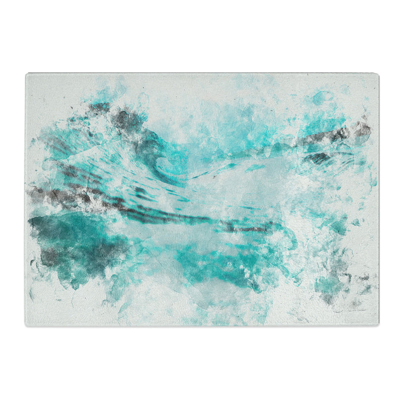 Tempered Glass Rising Wave Chopping Board, 28.5 cm x 39 cm