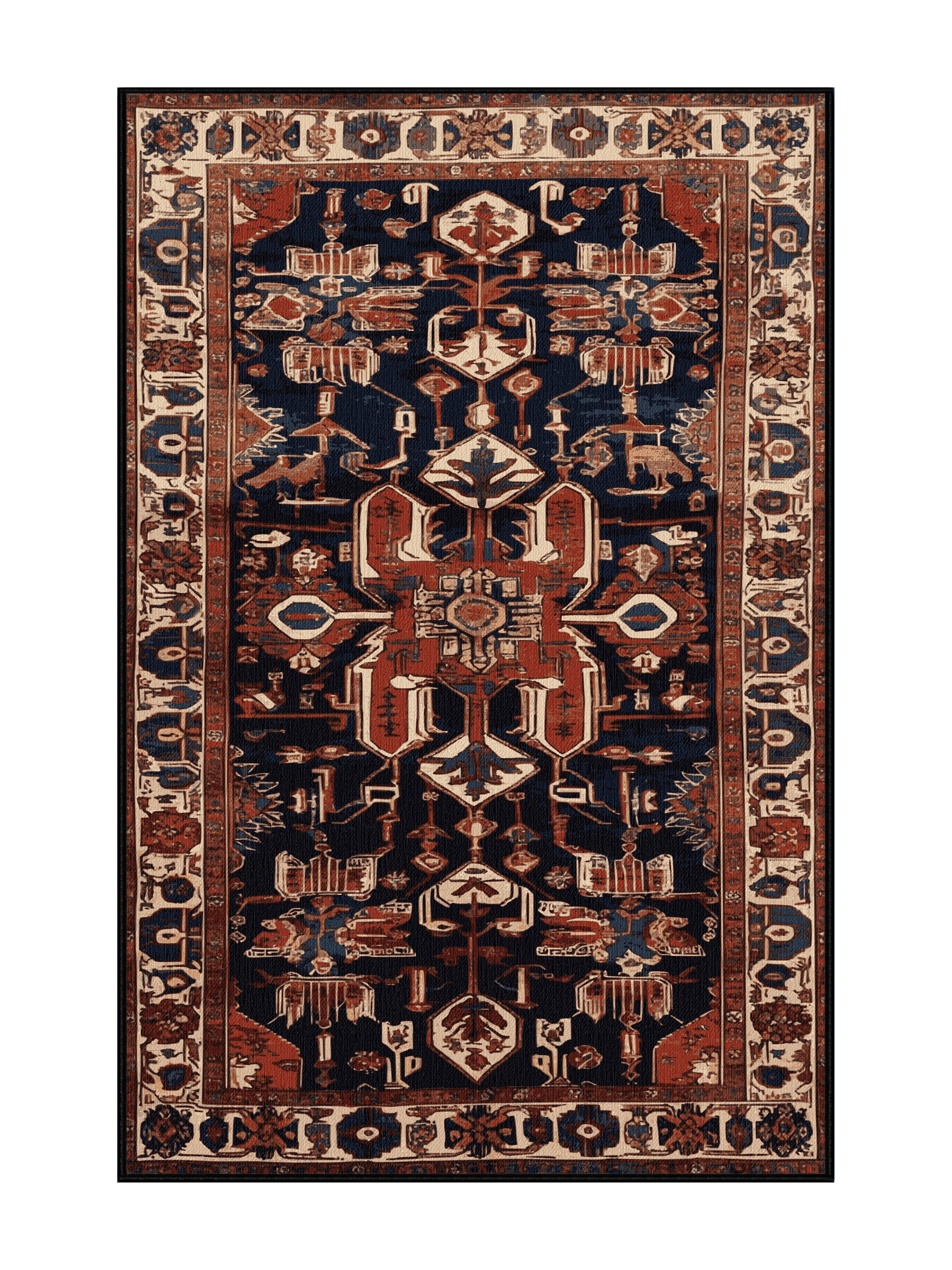 Bloomsbury Market Machine Washable Persian Black Area Rug | Wayfair