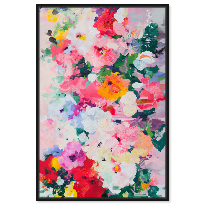 Celestial Waters 2 Canvas New Floral Wall Art by Art Remedy, Black Framed, 16" H x 11" W