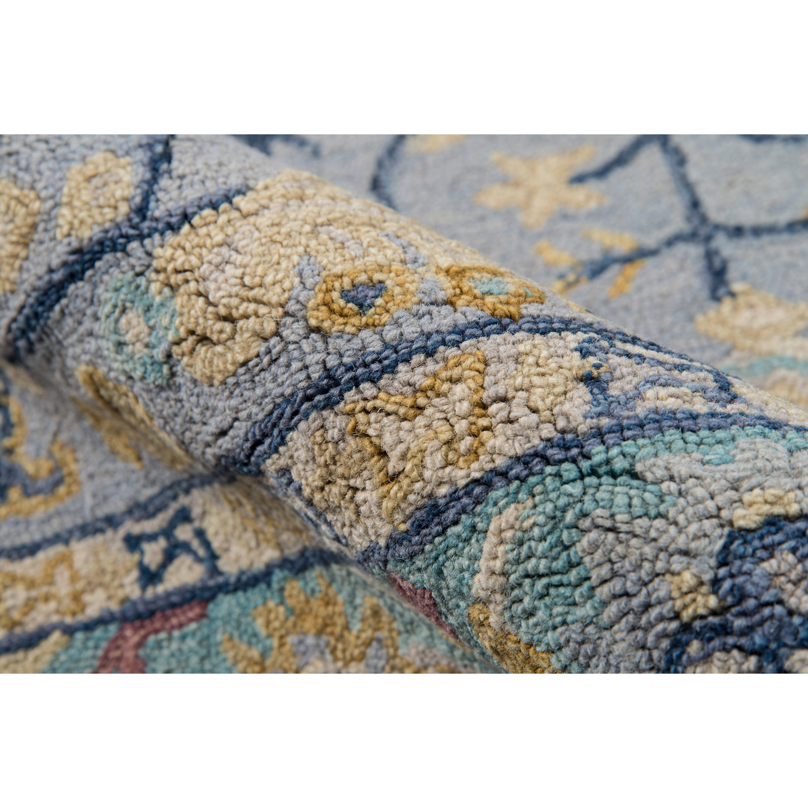 Adrien Blue Hand-Tufted Wool Oriental Rug, Runner 2'3" x 8'