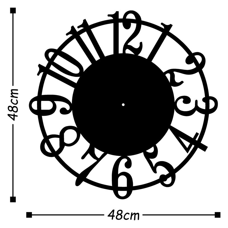 Horloge murale élégante en métal 18,9 po x 18,9 po | Fabrication 100% métal, épaisseur: 0,06 po | Mécanisme silencieux | Parfait pour la décoration de la maison ou du bureau, montre élégante et fonctionnelle