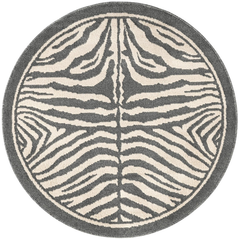 Tapis Equiferus Teonni, Gris, Rond 4 pi 1 po