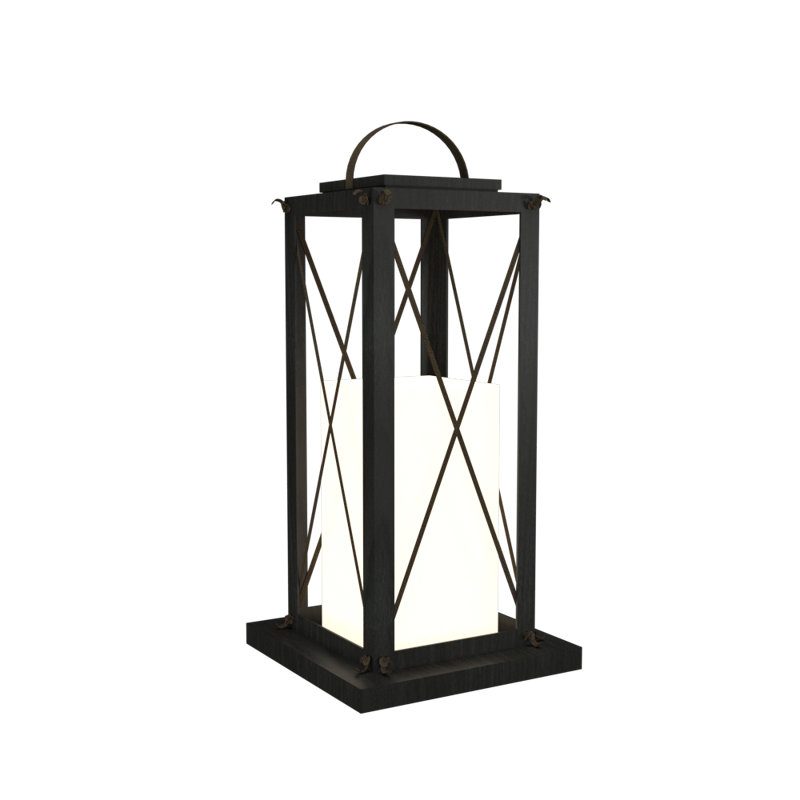 Desk Table Lamp, 25.35" H x 13.65" W x 13.65" D, Charcoal