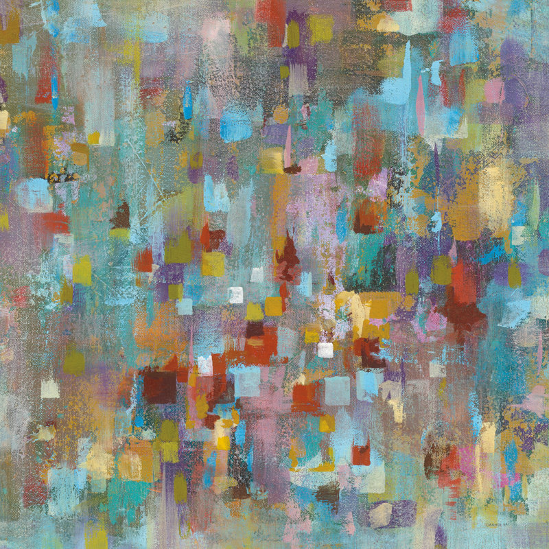 Confetti II par Danhui Nai - Peinture, H 12 po x l 12 po, Non, Toile tendue