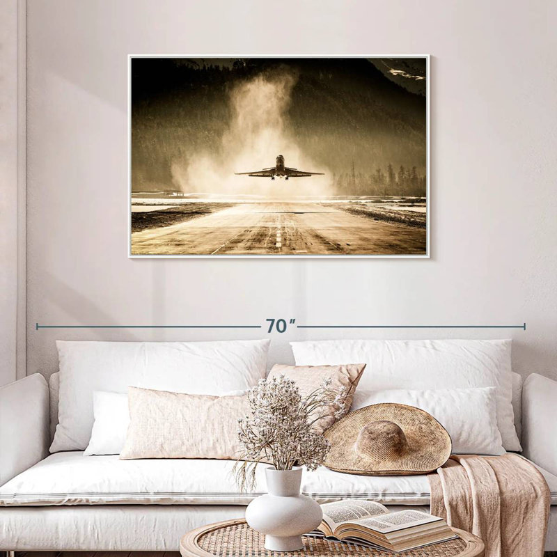 Avion de première classe, Cadre flottant blanc, 43 po x 29 po