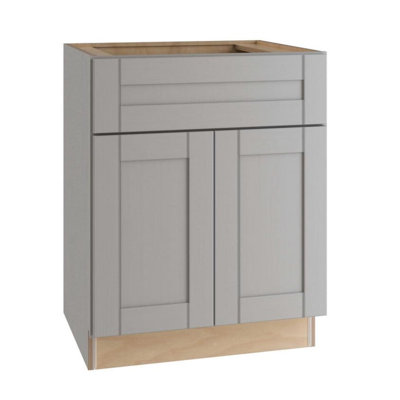 Gallery Express Mercer Plywood Assembled 30 in. W X 24 in. D X 34.5 in. H Sink Base Kitchen Cabinet with Soft Close in Cloud