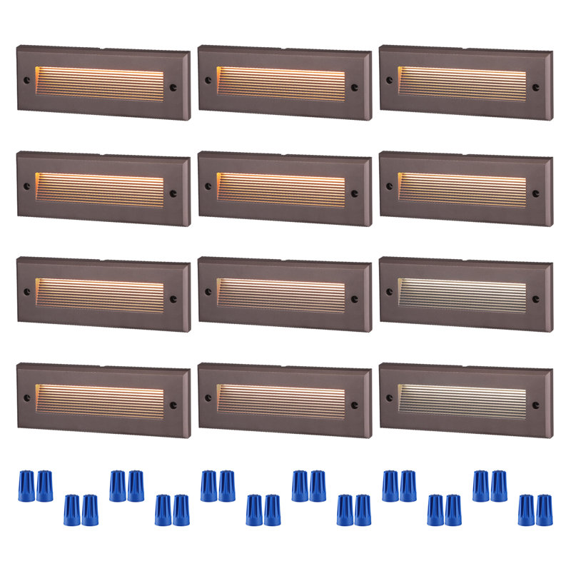 9" Low Voltage LED Step Lights, Dimmable 5CCT Aluminum Landscape Stair Lights, 12-24V AC/DC, Anti-Glare 3/4/5W Outdoor Deck Light, Oil Rubbed Bronze