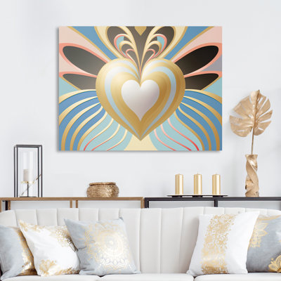 «Shining Contemporary White Heart I», reproduction sur toile