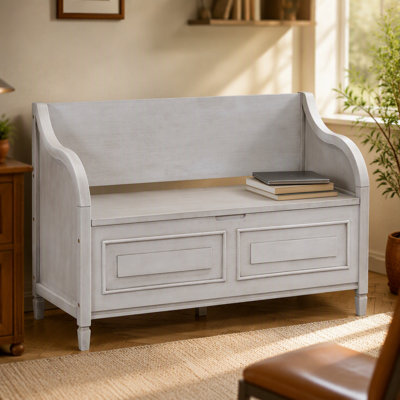 Banc de rangement rustique multifonctionnel