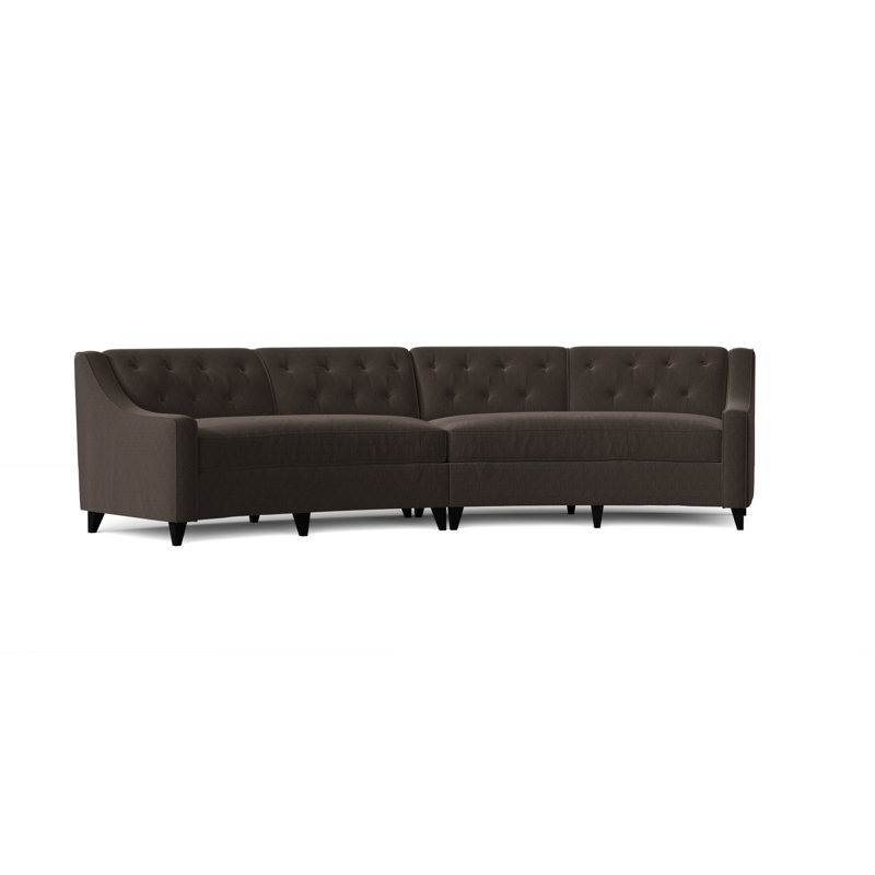 Canapé modulaire de coin symétrique 147 po Charlotte, Graphite Key, Noir, Moyenne