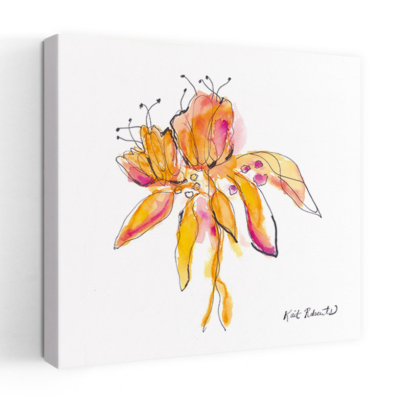 Art floral abstrait et épicé contemporain, H 18 po x l 18 po