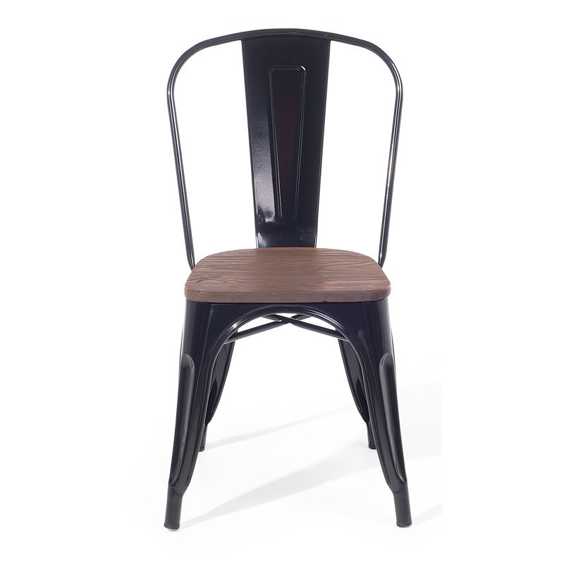 44cm H Metal Dining Chair, Black