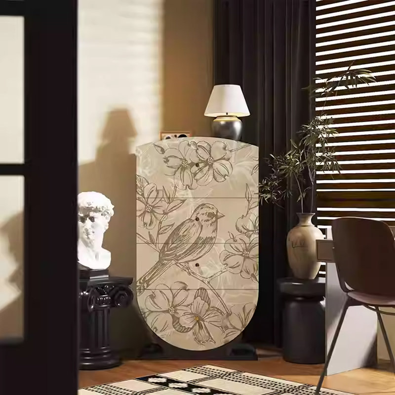 Armoire de rangement en pin avec tiroirs