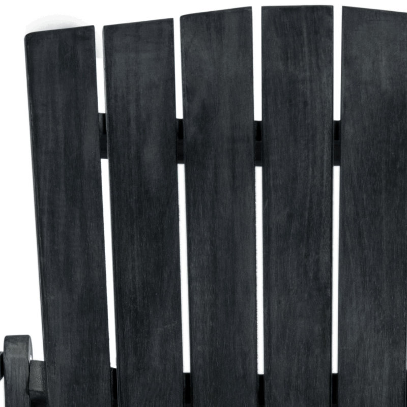 Chaise Adirondack en bois Melida, Gris ardoise foncé