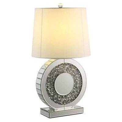 Eilonwy Glam 27''H Mirrored & Faux Diamonds Table Lamp in Grey and White