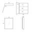 Armoire-miroir rectangulaire en fer noir 26 "* 20" Type C