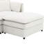 Chenille 6 places en forme de U avec coussins doubles et repose-pieds mobiles, éclat de salon, housse de lit en tissu crème, doux