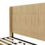 Cadre de lit très grand Mid-Century en bois cannelé, tête de lit haute à oreilles, lit plateforme à profil bas, aucun sommier tapissier requis, assemblage facile pour la chambre à coucher et la chambre d'amis