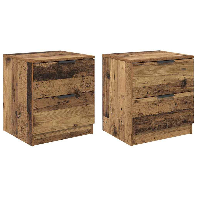 45cm W Manufactured Wood Bedside Table, Old Wood