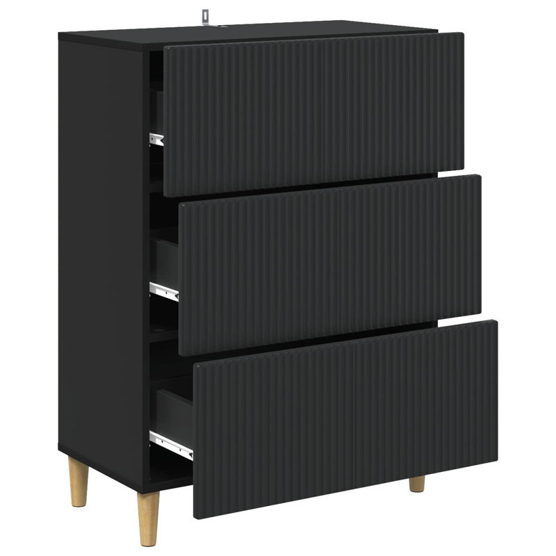 Accent Chest, Black, 90cm H x 66cm W x 34.5cm D