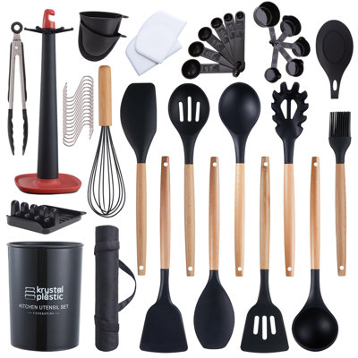 Ensemble d'ustensiles de cuisine Utopia Alley 40 pièces avec tablier en silicone Turner Tong Spatula Spoon
