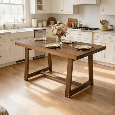 47" Solid Wood Dining Table For 4, Farmhouse Kitchen Table For Small Spaces