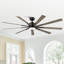 Ventilateur de plafond à DEL 72 po à 9 pales avec télécommande, moteur CC réversible à 6 vitesses, 3 lumières colorées, tiges verticales de 5 po / 10 po