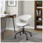 Chaise de travail noire et blanche en similicuir avec base en métal-170307061-170307067