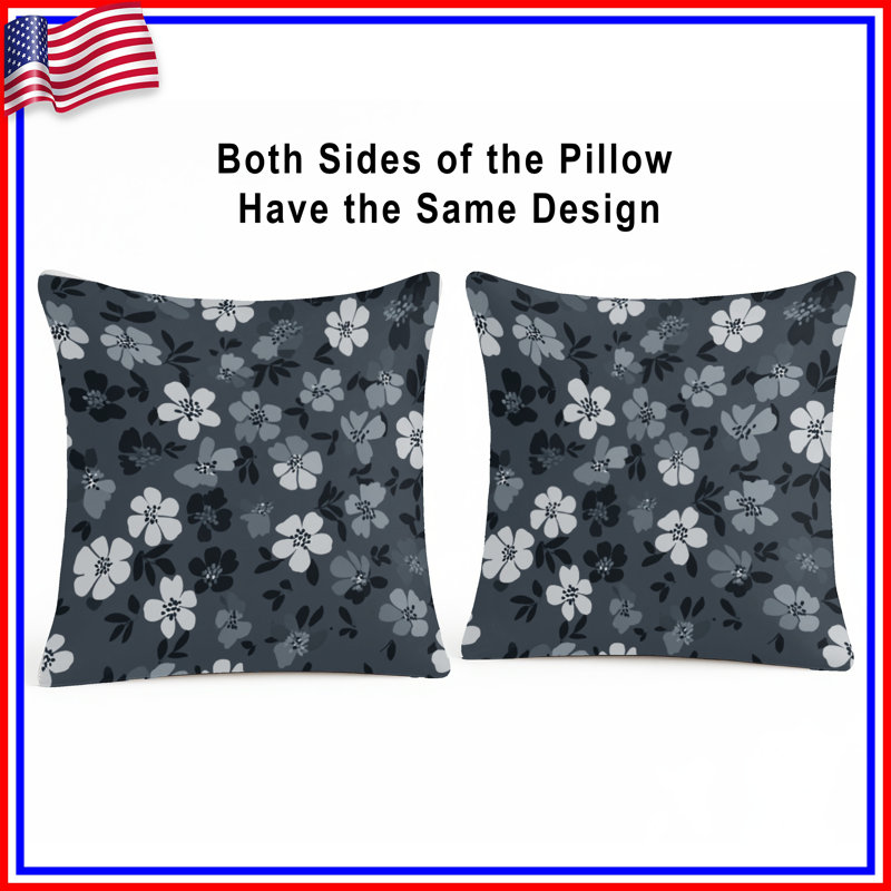 Floral Throw Pillow, Pattern Double Sided Pillows, 16 x 16 inches